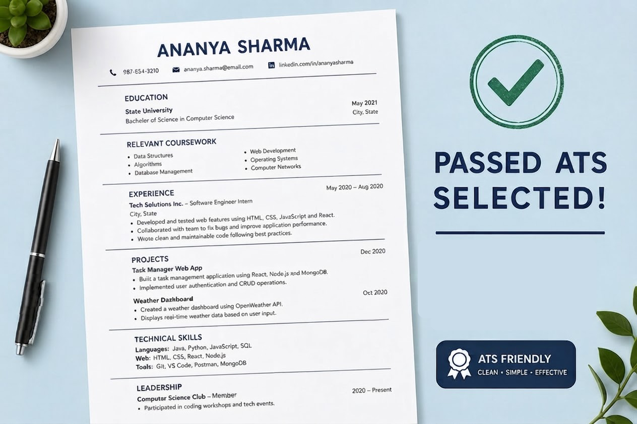 ATS friendly resume format in 2026
